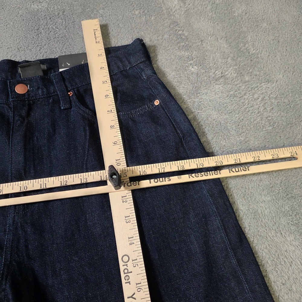 Worthington Womens 8 Wide Leg Jeans Dark Resinated Rinse Mid Rise Denim - Picture 6 of 9